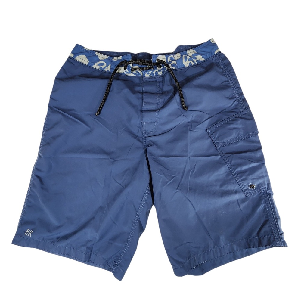 Y2K Banana Republic Board Shorts sz 32 Men Blue Swim Surfer Skater Beach 11" 21"